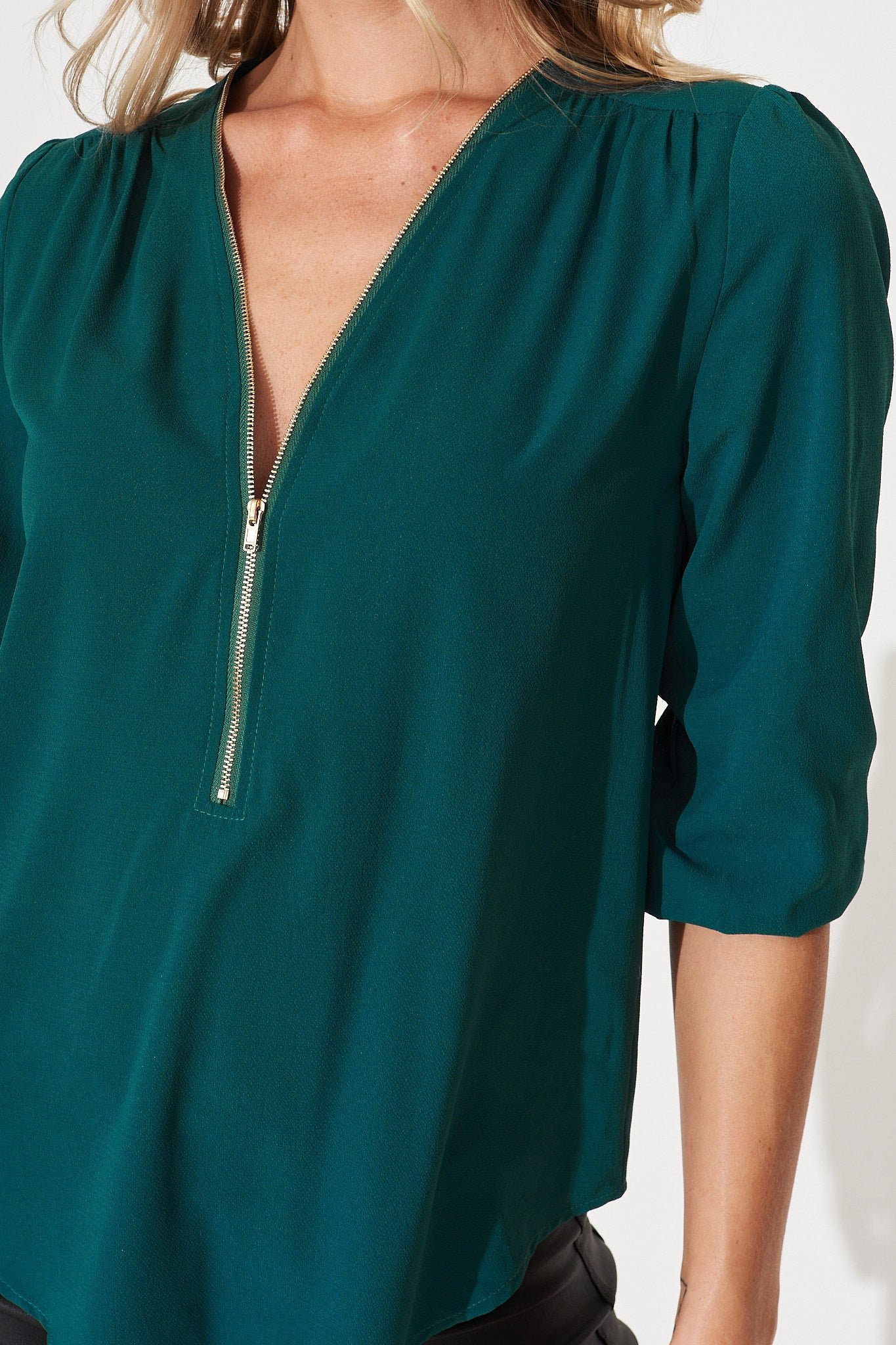 Zip Top In Teal - Image 5