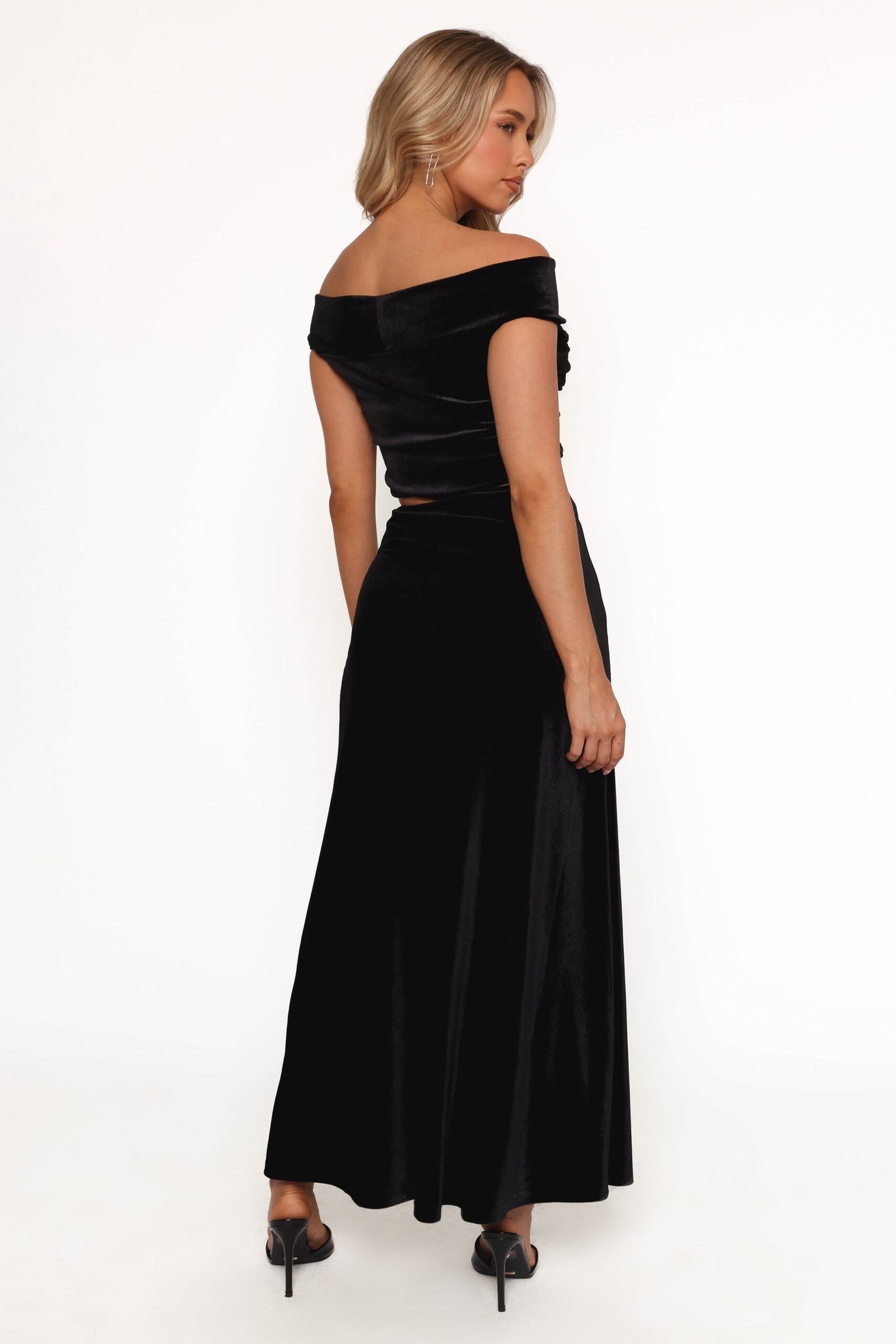 Velvet Maxi Skirt - Black - Image 6