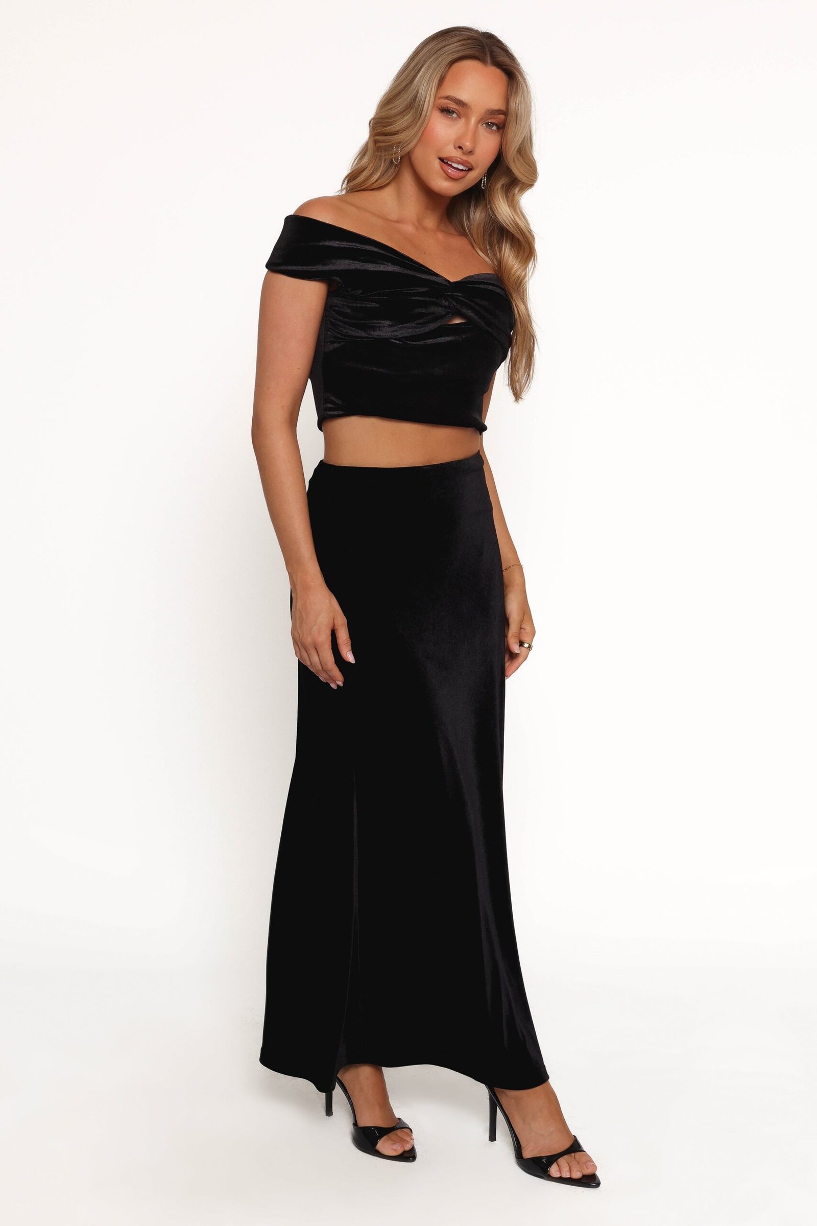 Velvet Maxi Skirt - Black - Image 7