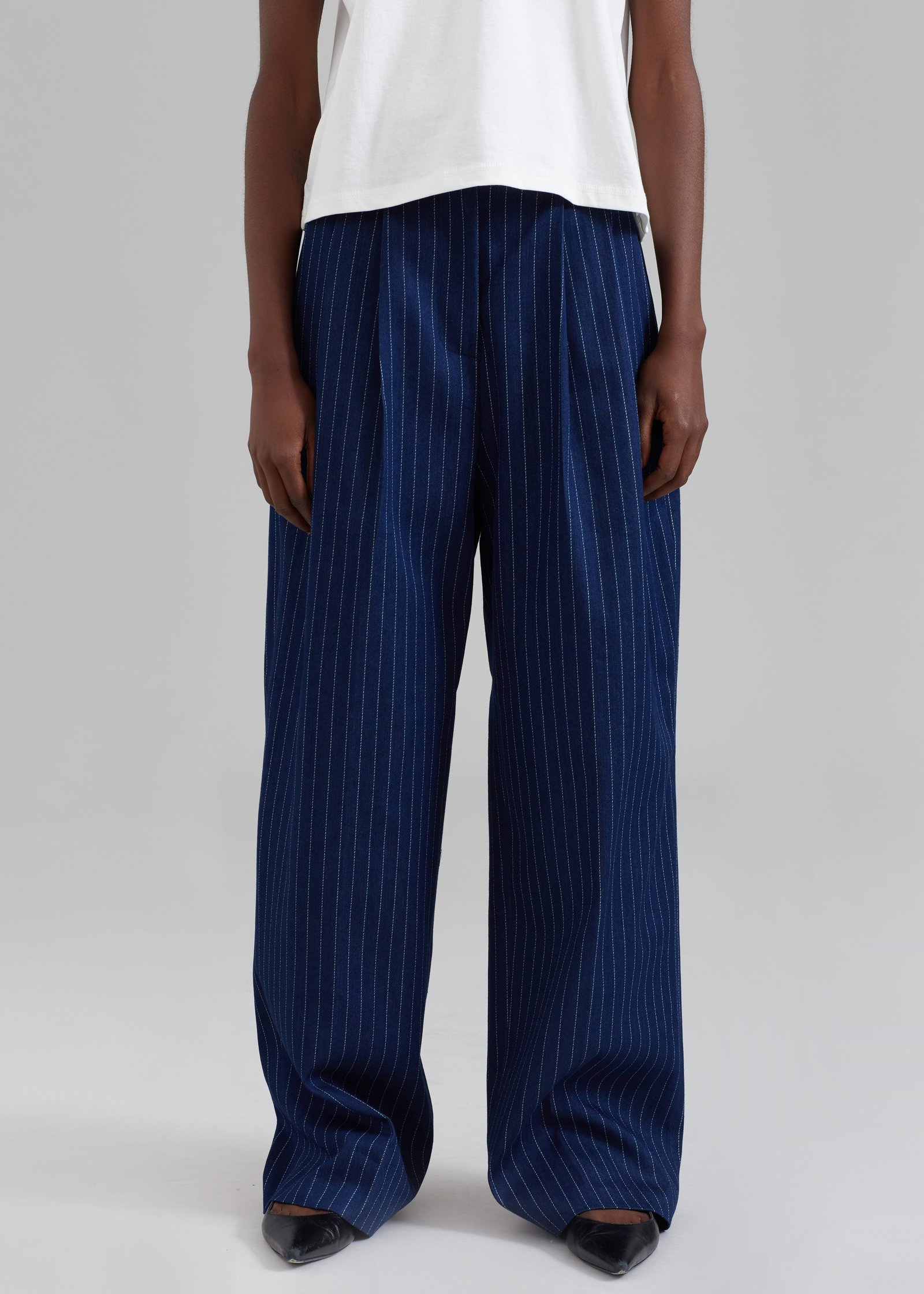 Denim Pants - Navy Pinstripe - Image 2