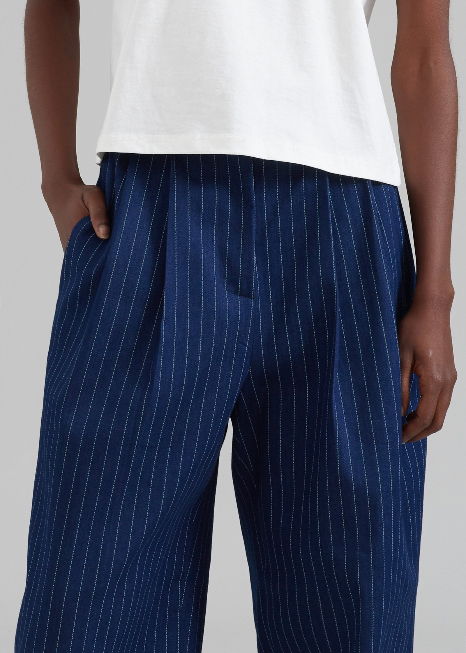 Denim Pants - Navy Pinstripe - Image 7