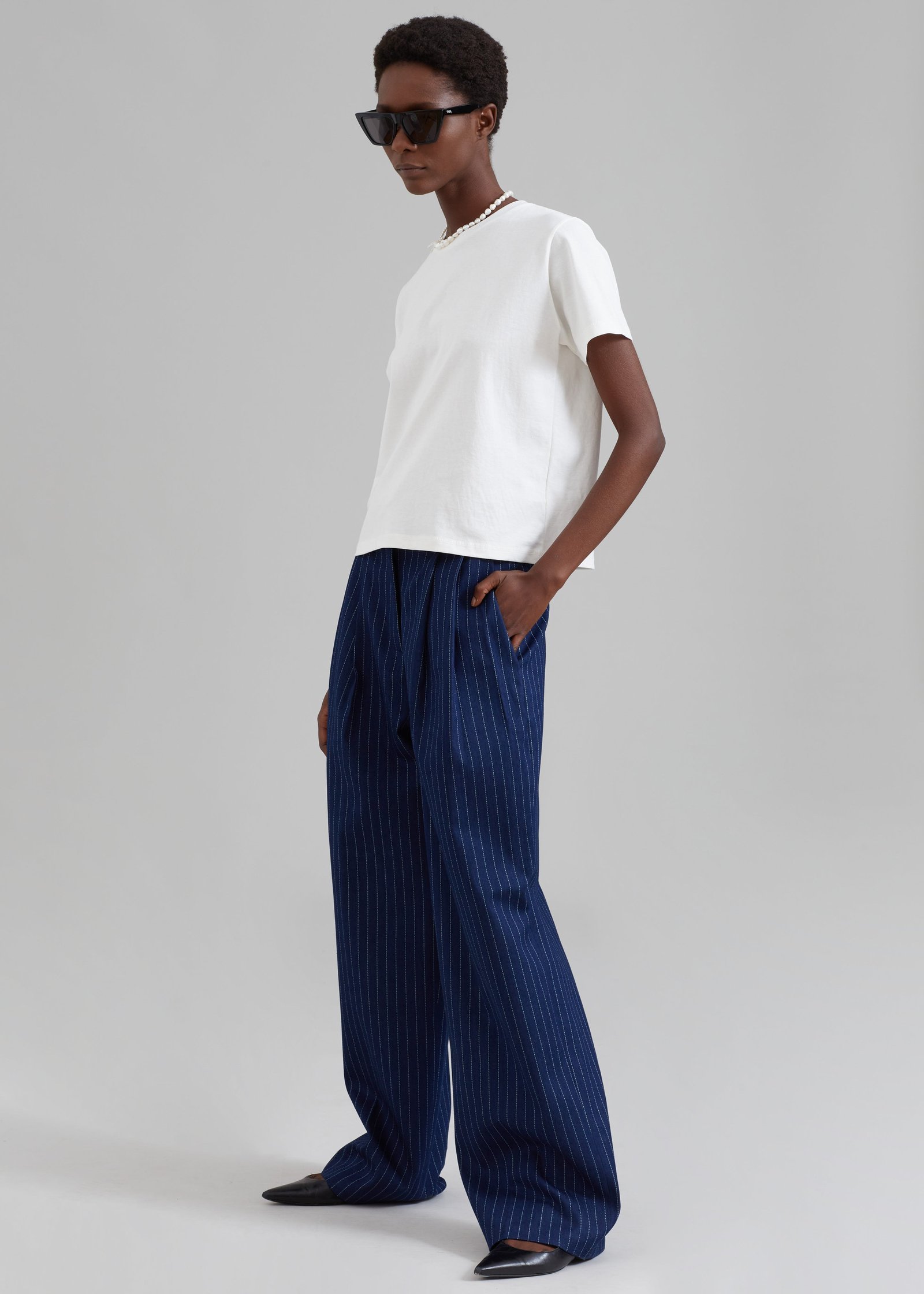 Denim Pants - Navy Pinstripe - Image 4