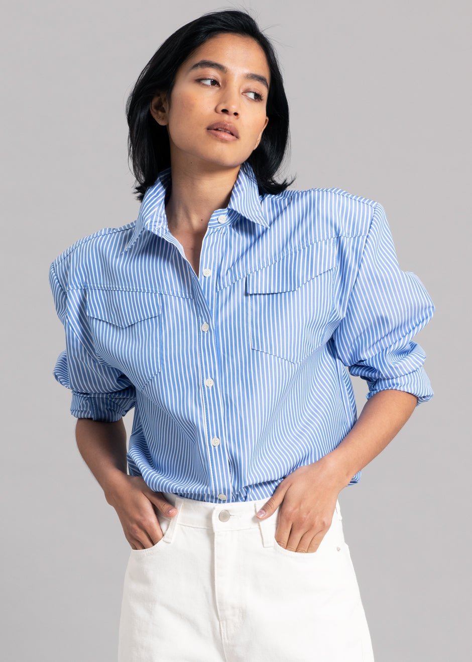 Padded Shirt - White Stripe