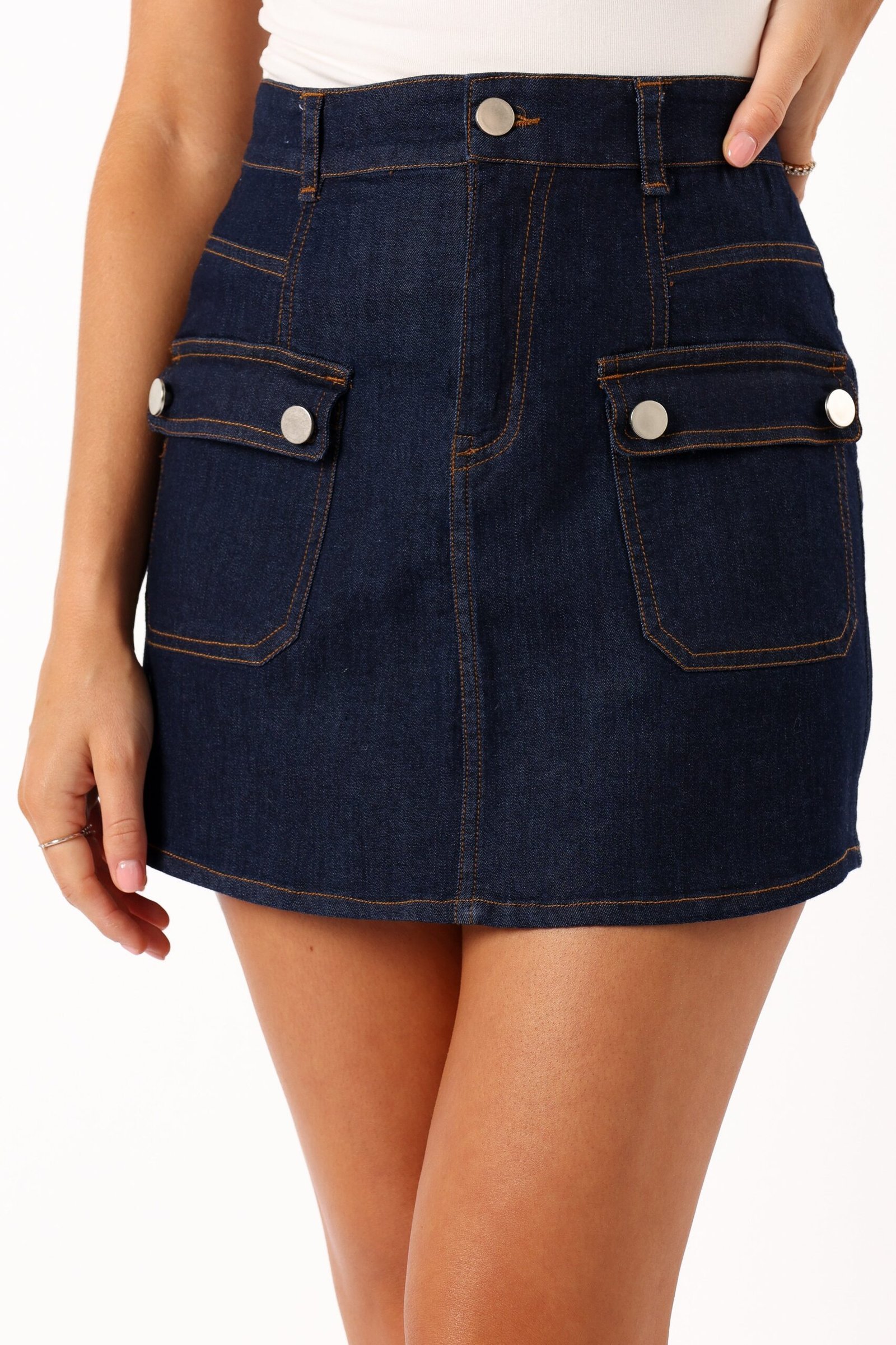 Cargo Mini Skirt - Blue Wash - Image 2