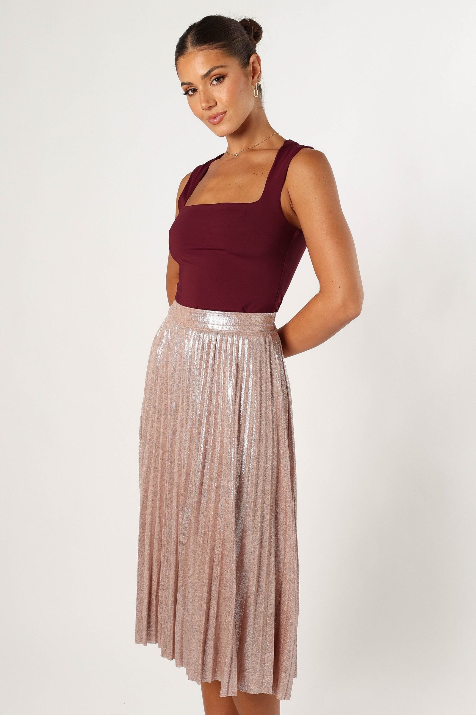 Plisse Midi Skirt - Blush - Image 2
