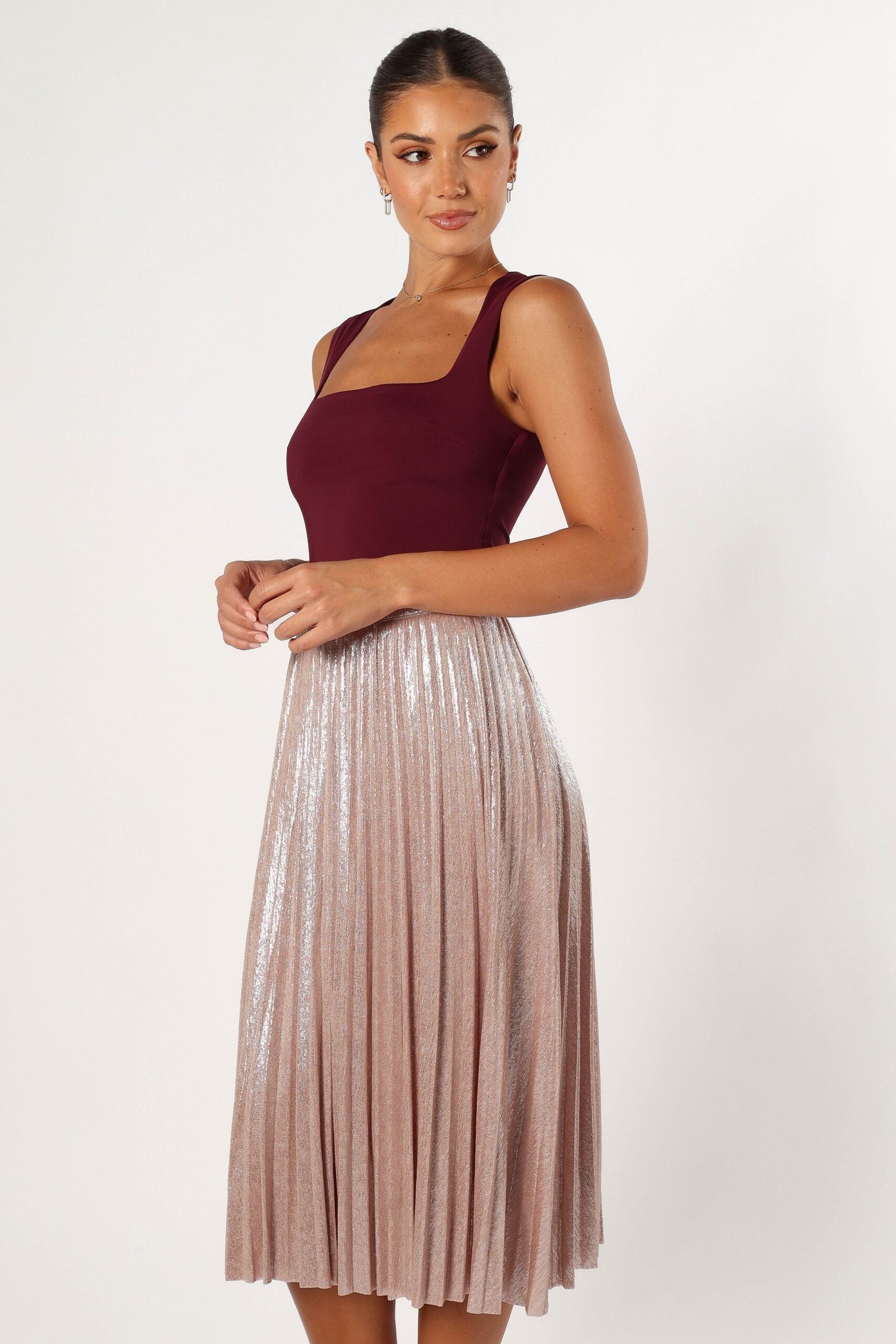 Plisse Midi Skirt - Blush - Image 4