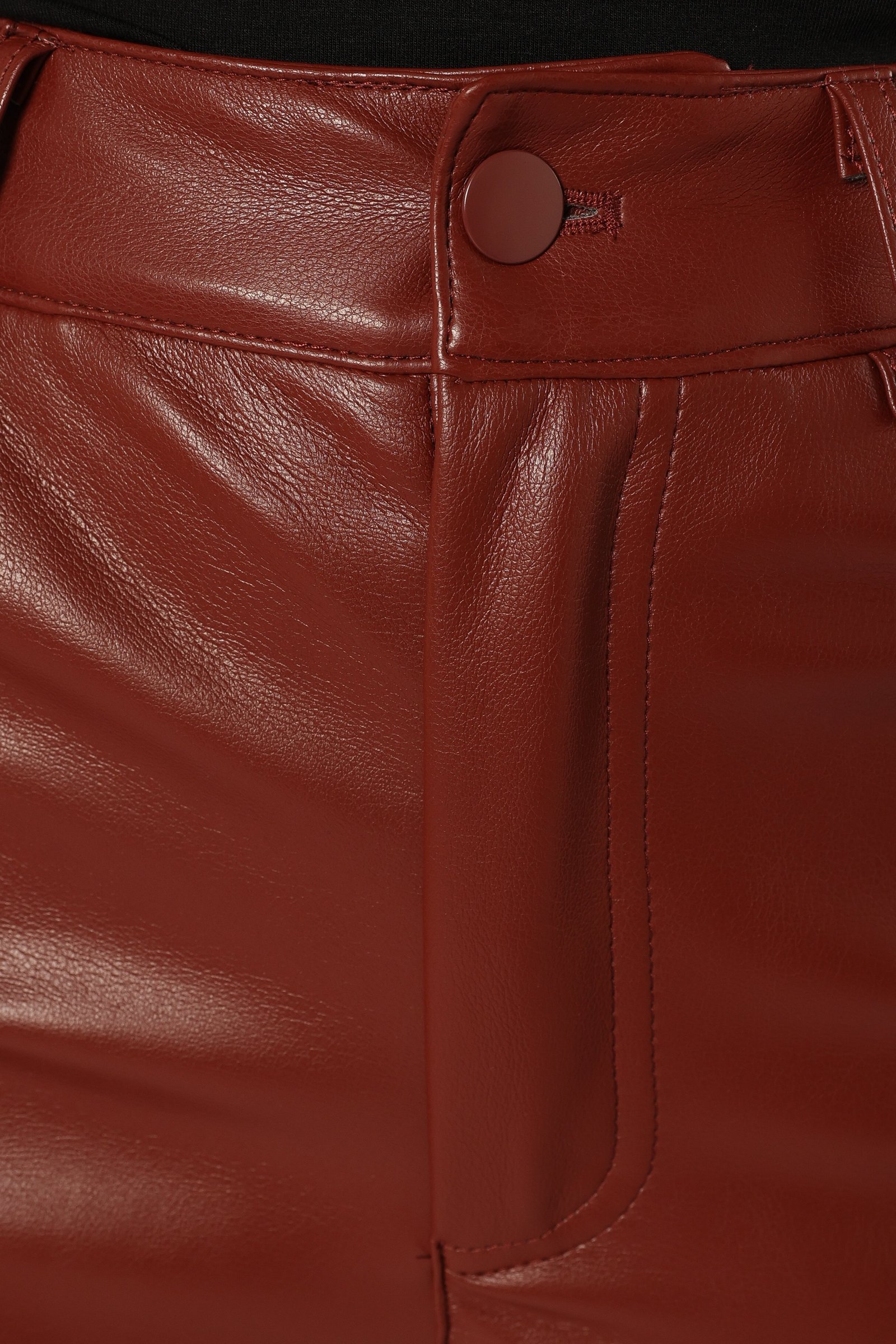 Vegan Leather Pants - Merlot - Image 6