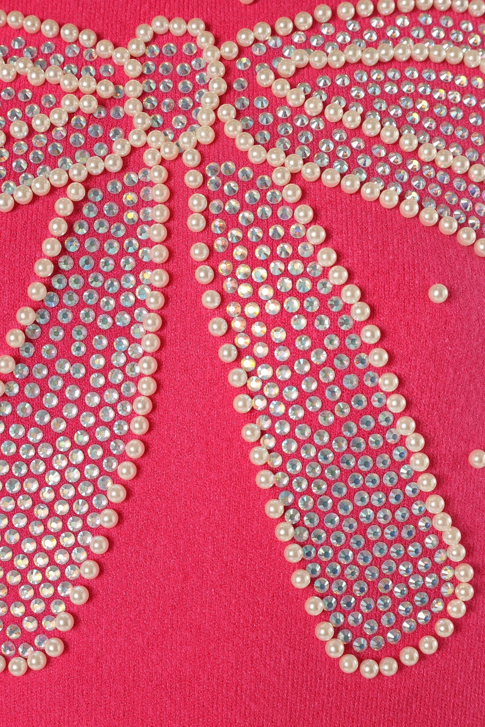 June Embellished Bow Knit Sweater - Hot Pink - Image 8