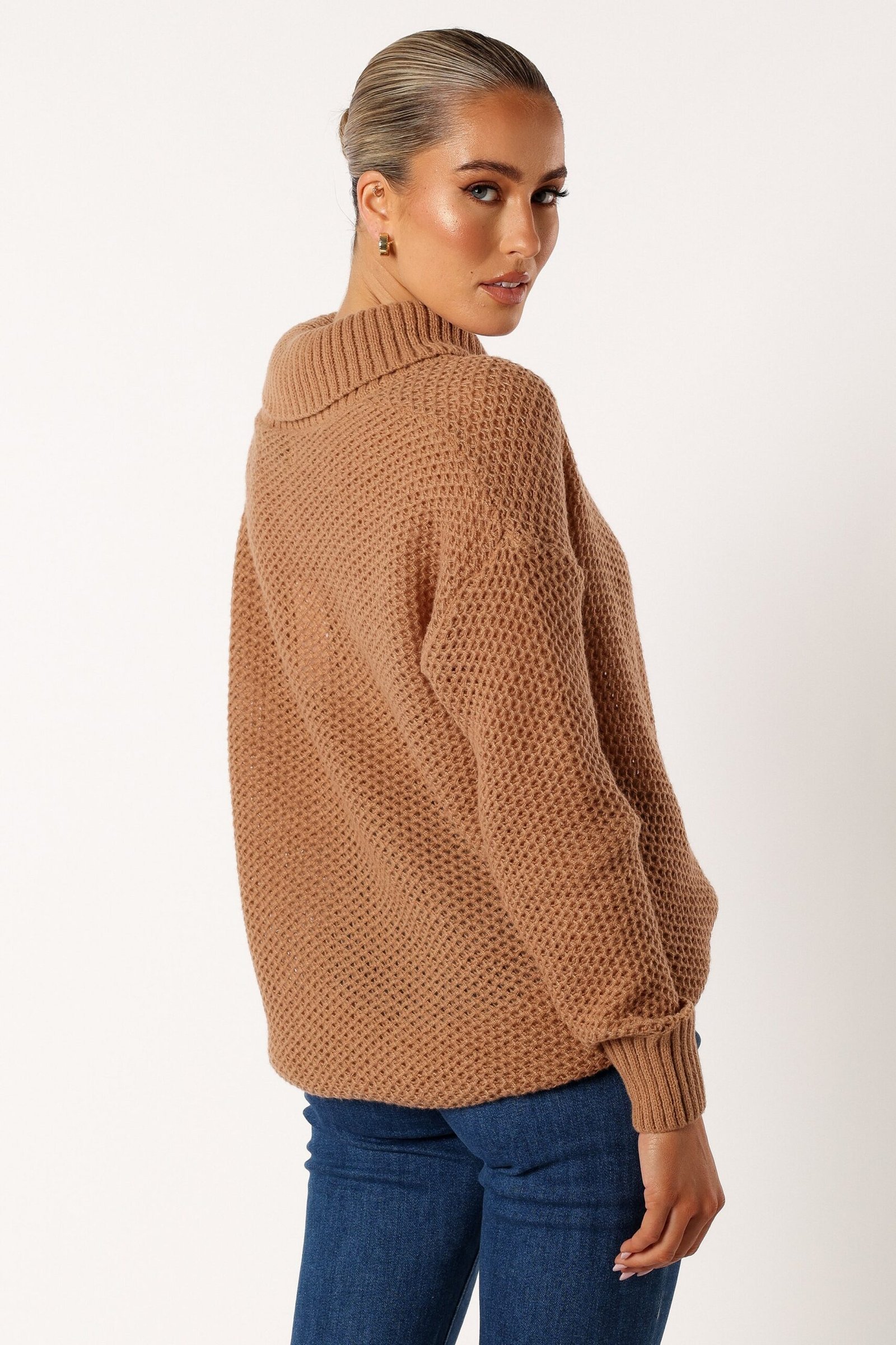 Turtleneck Knit Sweater - Beige - Image 4